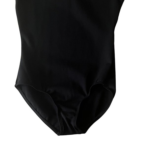 Capezio Short Sleeve Leotard Girls Large Black Dance Gymnastics New - Picture 5 of 10